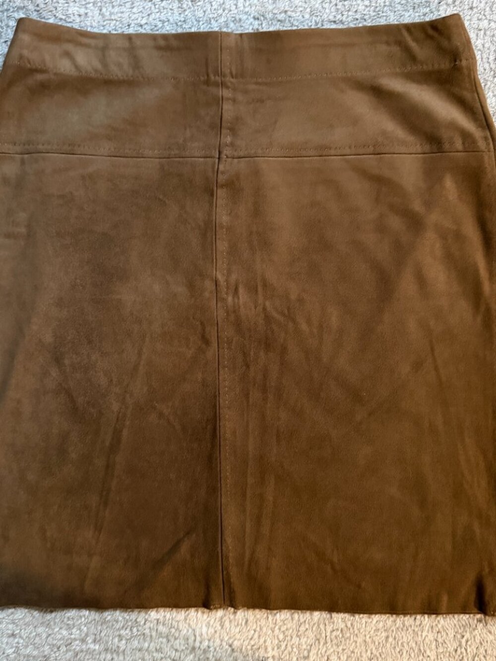 MAX Studio Skirt Washable Vegan Suede Burnt Brown Medium Petite MP